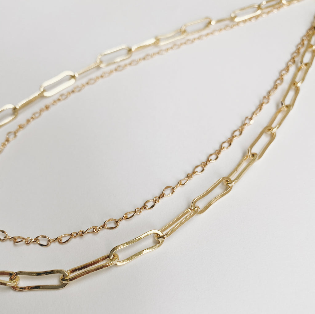 DOUBLE GOLD CHAIN NECKLACE